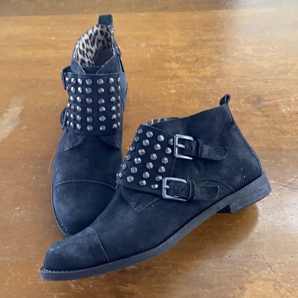 Lucky Brand Dosey Black Ankle Boot Studded